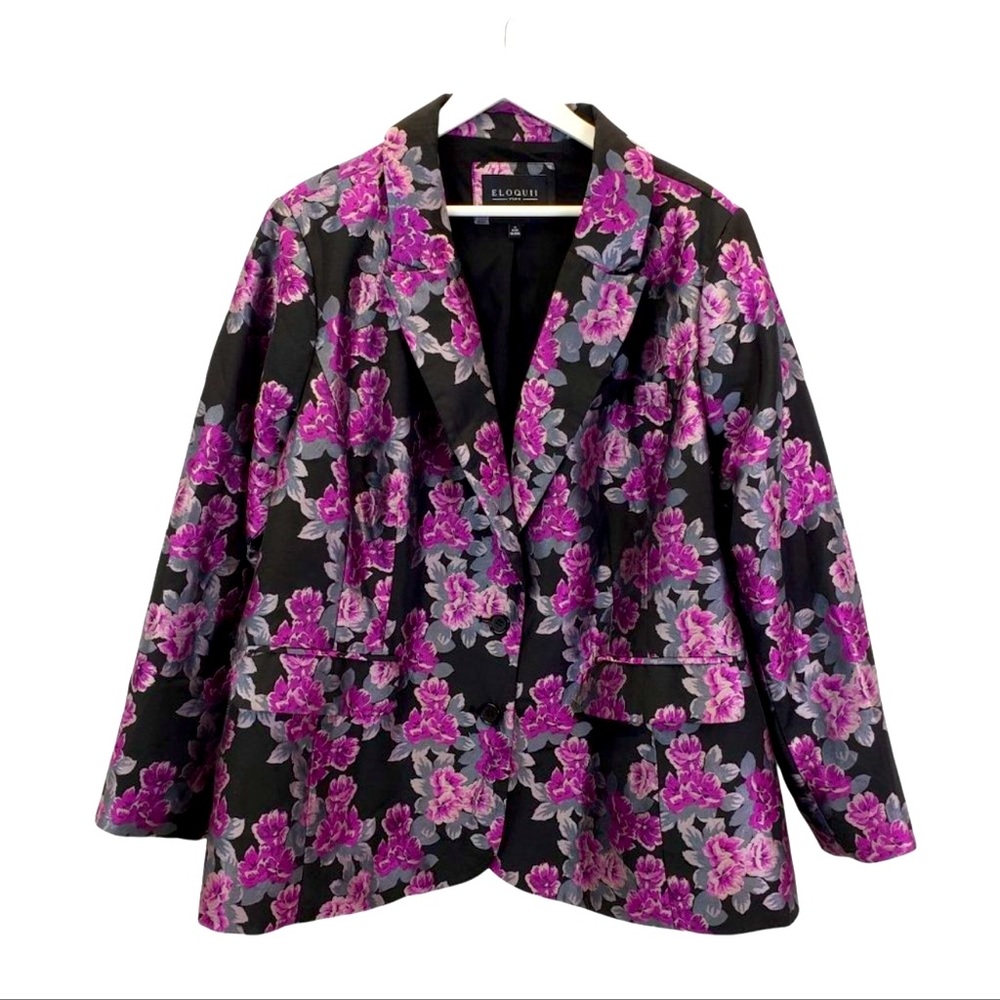 26/28 Eloquii purple floral blazer